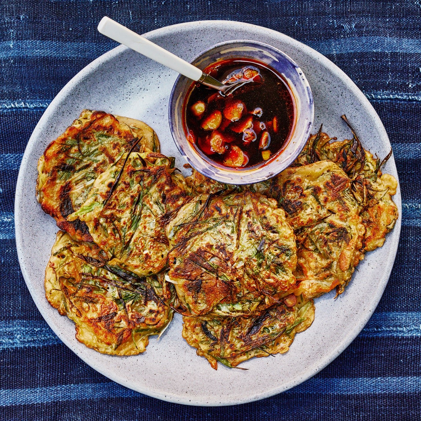 Scallion Pancakes With Chili-Ginger Dipping Sauce